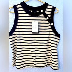 NWT womens black & white tank